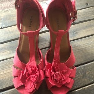 Madden Girl Pink Canvas Wedges Size 6.5